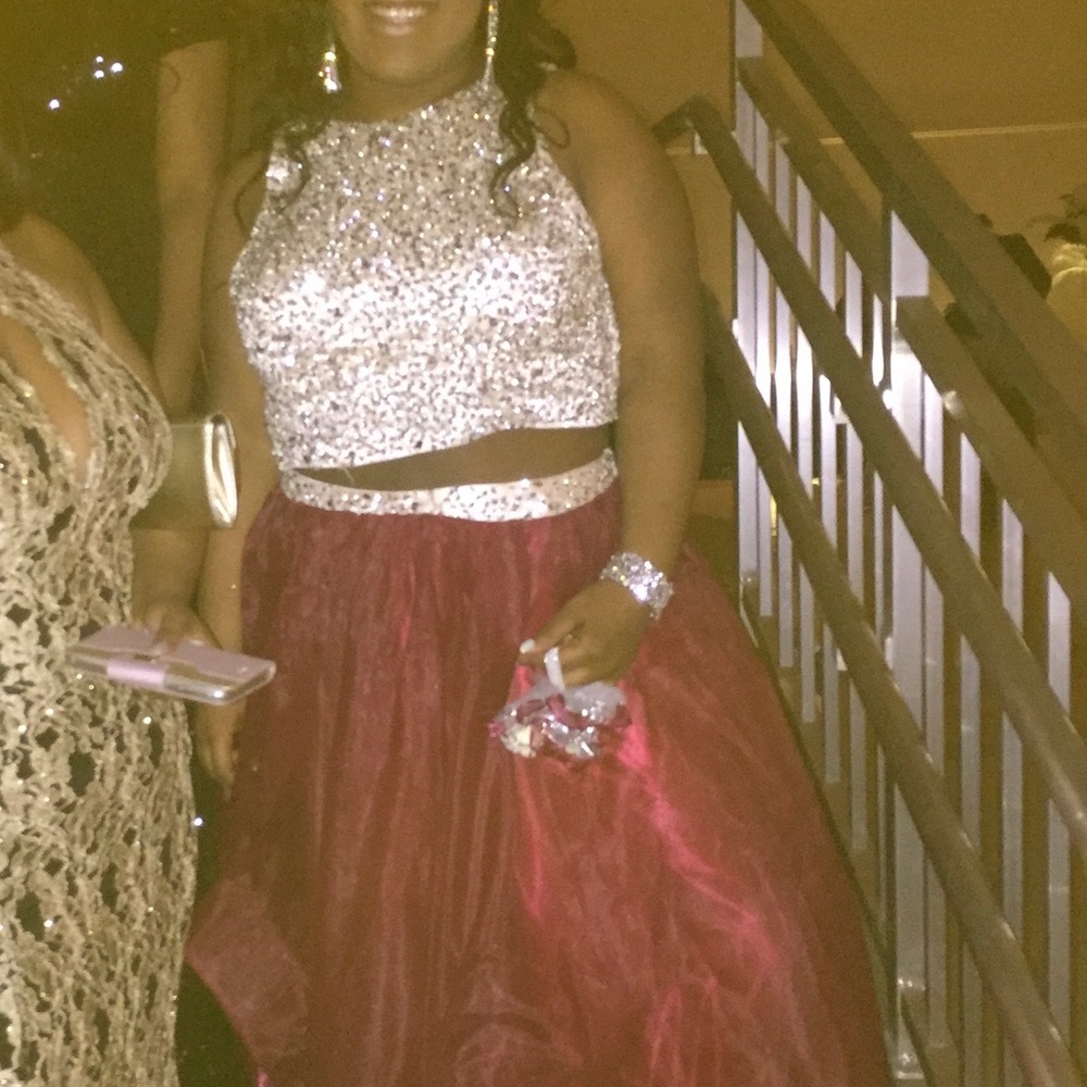 Two piece prom dress